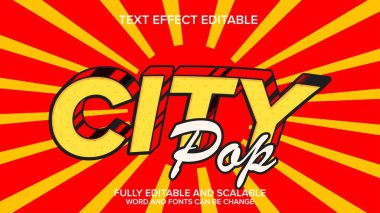 retro city pop metin efekti vektörü düzenlenebilir