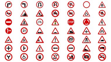 Yol simgesi trafik simgesi belirleme vektörü