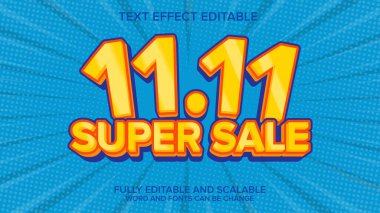 11.11 sale text effect vector editable