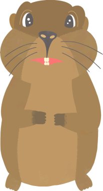 Tatlı Köstebek Çizgi Filmi, Vektör Çizimi.