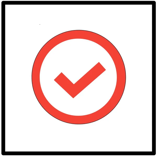 Sembol kene sembolünün çizim vektörü grafiği. Bir ögenin doğruluğunu, onaylanmasını veya uygulandığını belirtmek için kullanılan bir işaret veya semboldür..