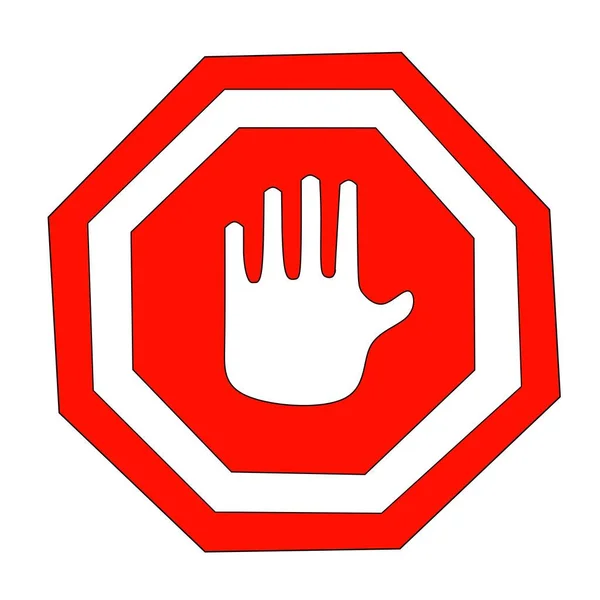 Sembol durdurma grafiği. STOP aynı zamanda yasaklanmış olan doldurma veya engelleme ile kapanıyor