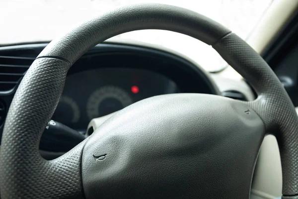 Fast Ride in Vehicle Interior with Close-up of Steering Wheel