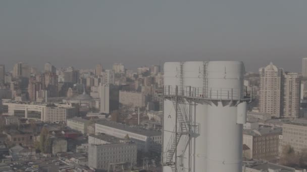 Ukrayna Kyiv Hava Görüntüsü Çözünürlükte Merkezi Leonardo Sisli Bir Gün — Stok video