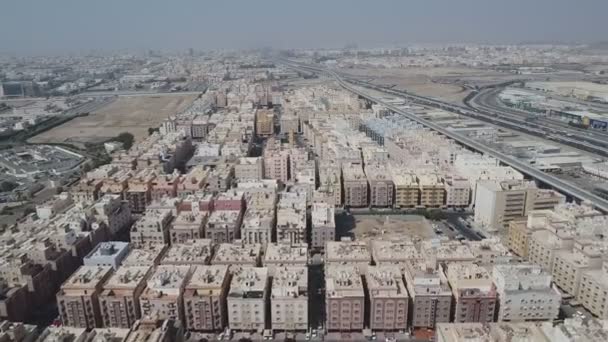 Bird Eye Widok Kilka Arabii Saudyjskiej Wiele Autostrad Wielopasmowych Obok — Wideo stockowe