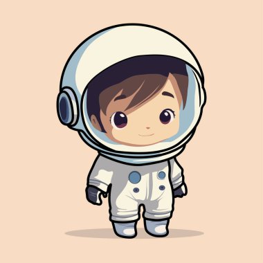 İllüstrasyon şirin küçük adam astronot