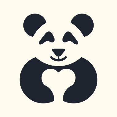 Panda logosu kalp taşır. Hayvan Kapatma Kanunu Logosu.