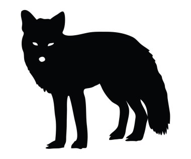 Soyut hayvan siluetleri arasında bir tilkinin silueti