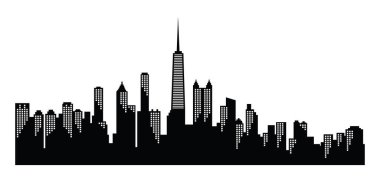 Chicago 'nun siluetini inşa ediyorum. New York şehrinin silüeti.