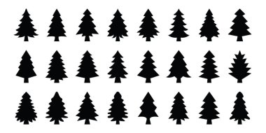 Siluet Çam ağaçları koleksiyonu