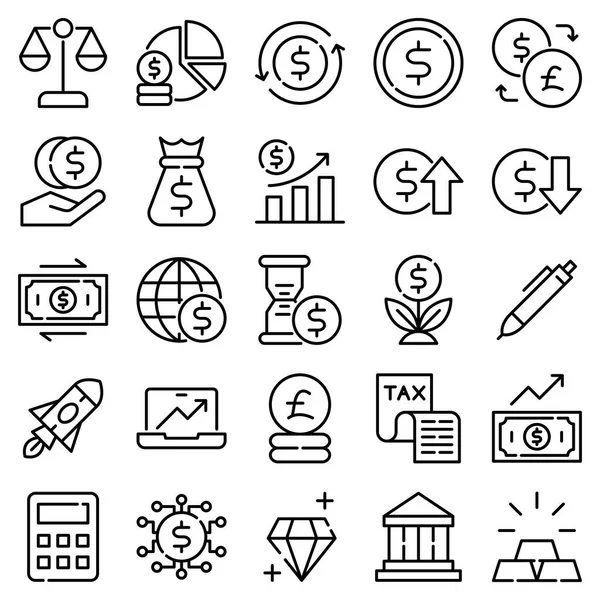 Bir set paketi ekonomi simge setini özetledi. Koleksiyonda iş geliştirmeleri, programlama, web tasarımı, uygulama tasarımı ve daha fazlası yer alıyor..