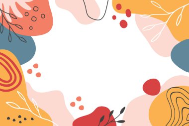 El yapımı botanik minimalist soyut retro arkaplan