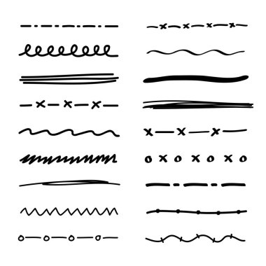 El yapımı çizgiler ve ayırıcılar koleksiyonu