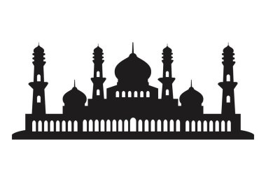 İslami cami silueti arkaplan illüstrasyonu