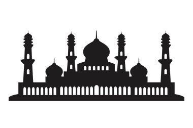 Islamic mosque silhouette background illustration clipart