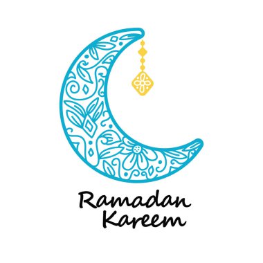 Hilal arkaplan illüstrasyonlu ramadan kareem