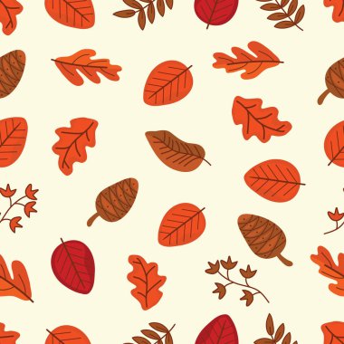 Güz pürüzsüz desenli el çizimi vektör çizimi