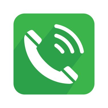 Telefon çağrısı düz simgesi beyaz arkaplanda izole