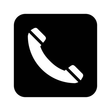 Telefon çağrısı düz simgesi beyaz arkaplanda izole