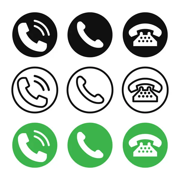Telefon Icon Set Kontaktieren Sie Uns Symbol Handy Piktogramm Vektorillustration Stockillustration