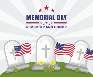 Flat design memorial day background