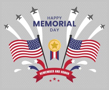 Hand-drawn usa memorial day illustration