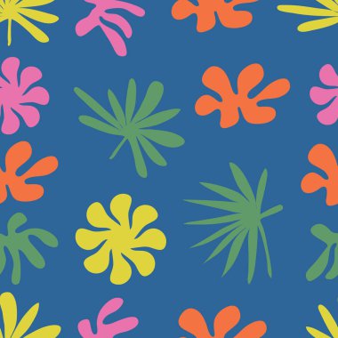 Kusursuz desenli Summer titreşimli çiçek titreşimleri. Soyut Duvar kağıdı düz tasarım. Vektör illüstrasyonu
