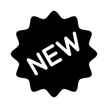 Uygulamalar ve web siteleri için yeni özellik veya yeni ürün rozeti taşıyıcı simgesi etiketi