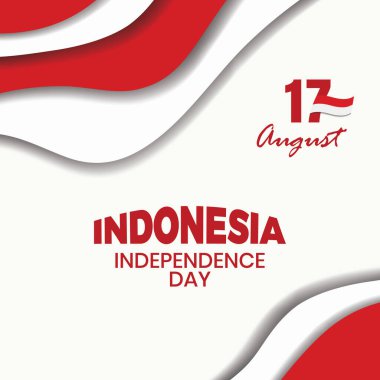 A festive social media post design celebrating Indonesia's Independence Day. clipart