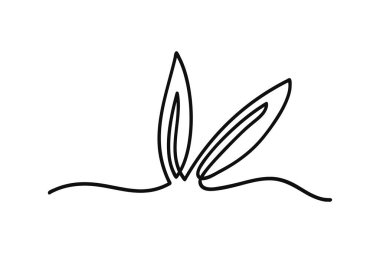 Büyüyen Filizler Tek Hat Sanatı. Aralıksız tek bir çizgi bırakıyor. El çizimi vektör çizimi