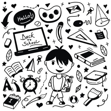 Beyaz arkaplan üzerine el çizimi karalama. Vektör illüstrasyonu