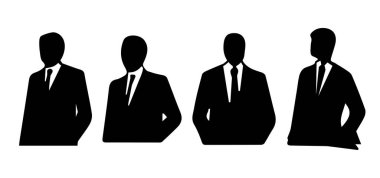 İş adamının silueti. Siluet insan koleksiyonu.