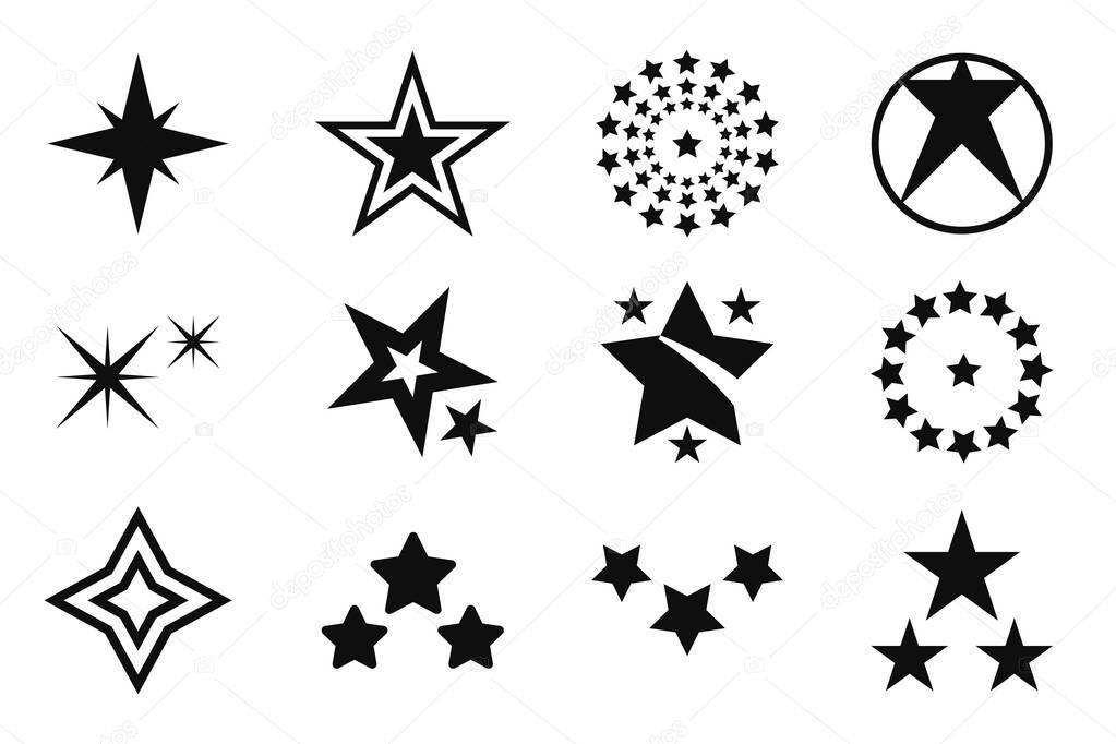 Star collection.Star logo collection.Modern simple flat style.Vector illustration