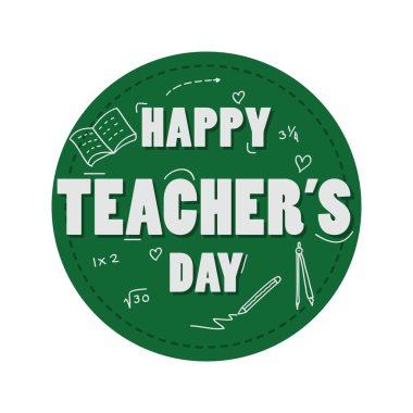 Yeşil Çember arkaplanda mutlu öğretmenler günü. Vektör illüstrasyonuName