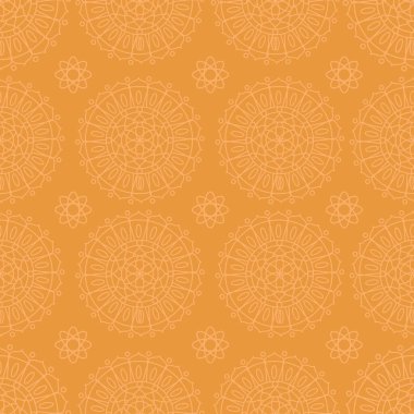 Soyut renksiz dairesel mozaik şekiller turuncu arka planda izole edildi. Vektör illüstrasyonu