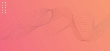 Değişken turuncu ve kırmızı çizgiler harmanlama etkisi yaratıyor. İzole edilmiş turuncu ve kırmızı arkaplan kıvrımlı dalga. Vektör illüstrasyonu