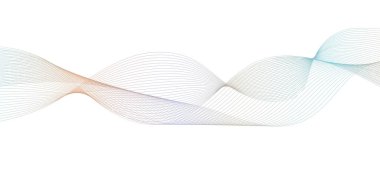 Karışım efektli değişken çoklu renk çizgileri. Çarpık kurdele arka planı, frekans ses dalgası eğrisi, teknoloji geometrik veri illüstrasyonu. Beyaz arka planda izole dalga girdabı. Vektör illüstrasyonu