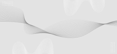 Gri Arkaplanda Soyut Gri Parlayan Dalga Çizgileri - Modern Tasarım Vektör İllüstrasyonu