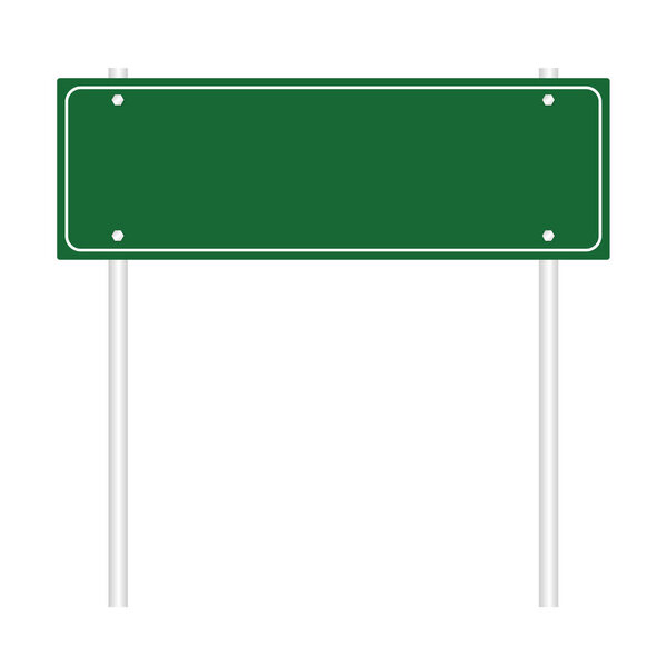 Placa Señalización Carretera Verde Con Ilustración Vectores Postales Metal — Vector de stock