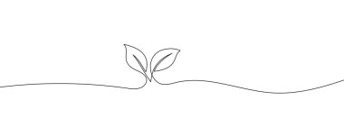 Filizlenen bir tohumun minimalist bir çizimi yeni başlangıçları, doğayı ve organik büyümeyi sembolize ediyor..