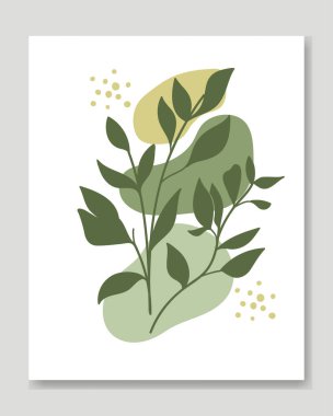 Bohem Çizimi ile Soyut Botanik. Vektör illüstrasyonu.