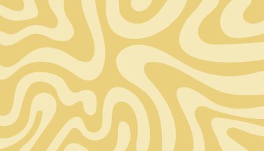 Altmışlı, yetmişli yaşlarda sarı dalgalı yatay arkaplan. Pastel renklerde en az dalgalı tasarım. Kapak, arkaplan, web sitesi ve afiş için renkli mermer çizimler. Vektör illüstrasyonu