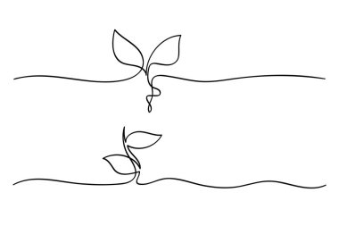 Büyüyen Filizler Sanat Koleksiyonu. El çizimi vektör çizimi