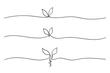 Büyüyen Filizler Sanat Koleksiyonu. El çizimi vektör çizimi