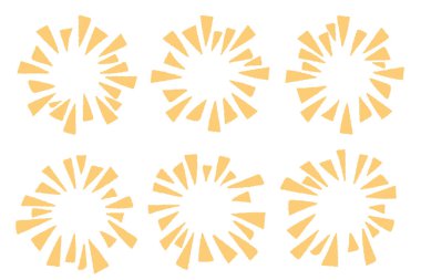 El yapımı sarı havai fişek koleksiyonu. Her türlü tasarım ve kutlamaya canlı ve şenlikli bir dokunuş eklemek için mükemmel..