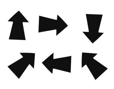 Siyah oklar düz vektör koleksiyonu çizimi