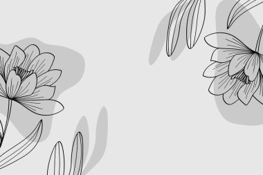 Botanik Çiçek Çizimi Çizim Arkaplanı. Vektör illüstrasyonu