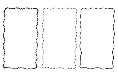 Dalgalı çizgileri ve girdapları olan karalama el koleksiyonu. Minimalist çizgi sanatı. Vektör illüstrasyonu