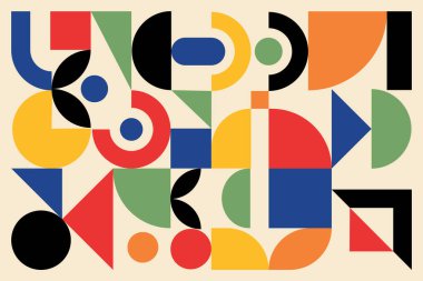 Modern Soyut Geometrik Şekiller Arkaplanı. Vektör Resimleri