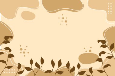 Minimalist Botanik Soyut Arkaplan Vektör İllüstrasyonu